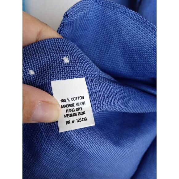 Sid Mashburn Men Blue 100% Cotton Button Down Long Sleeve Shirt size XL, - Picture 7 of 8